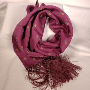 NEW Burgundy Fringed Scarf Nicole Miller